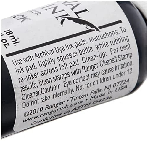 Ranger Archival Ink Pad Reinker Jet Black 140ml (4.7 Fl Oz) | Permanent Waterproof Dye Ink thumbnail 2