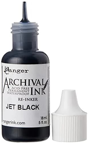 Ranger Archival Ink Pad Reinker Jet Black 140ml (4.7 Fl Oz) | Permanent Waterproof Dye Ink thumbnail 3