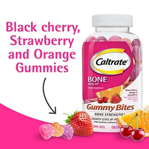 Caltrate Gummy Bites 600 Plus D3 Vitamin D and Calcium Supplement, 50 Count | Bone & Muscle Support with High Vitamin D3 thumbnail 2