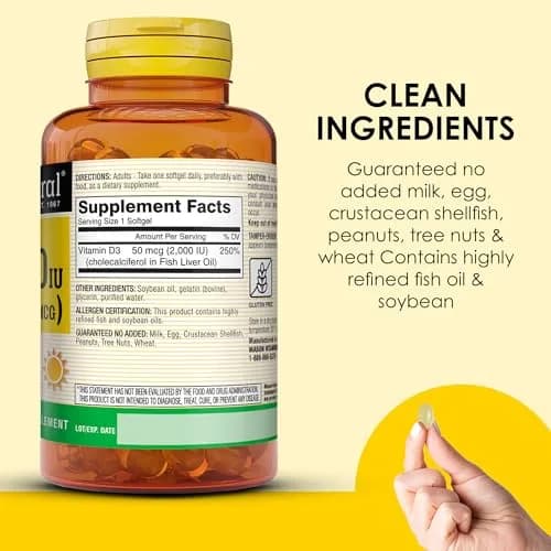 MASON NATURAL Vitamin D3 2000 IU Ultra Strength | Supports Bone & Immune Health (70-120 chars) thumbnail 5