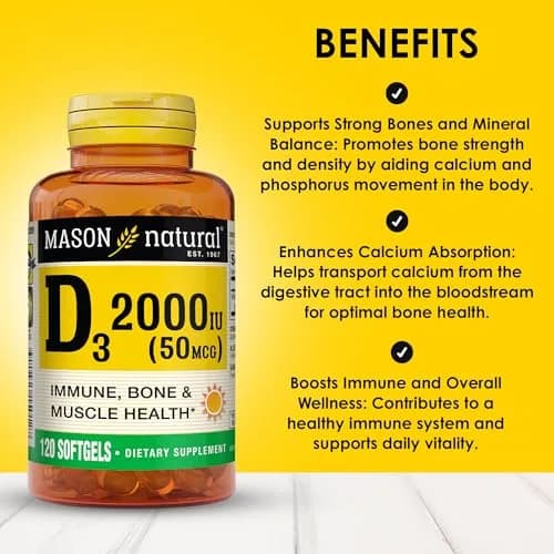 MASON NATURAL Vitamin D3 2000 IU Ultra Strength | Supports Bone & Immune Health (70-120 chars) thumbnail 2