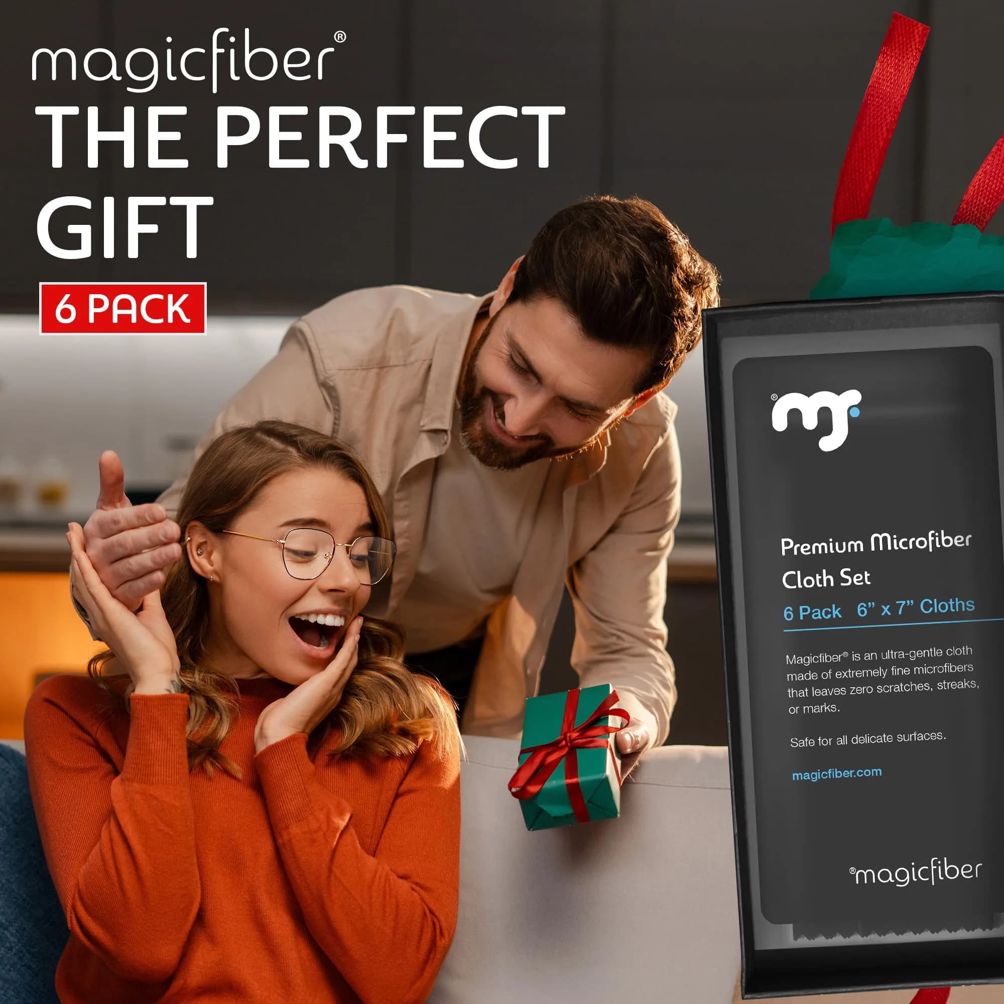 MagicFiber Microfiber Cleaning Cloths (6 Pack, 15cm x 18cm) | Lint-Free, Streak-Free Cleaning for All Surfaces - view 6