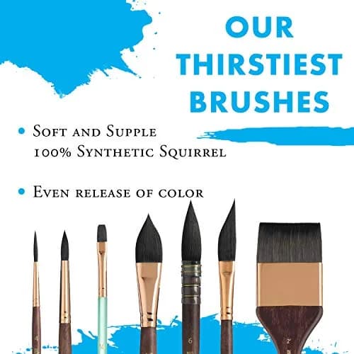 Princeton Neptune Round Brush Size 6 Synthetic Short Handle | Thirstiest Synthetic Watercolor Brush for Fine Details thumbnail 2