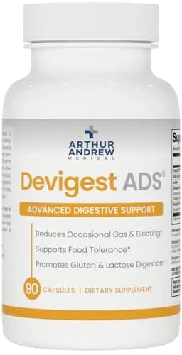 Arthur Andrew Medical Devigest ADS Digestive Support 90 Count | Advanced Digestive Support for Gluten, Casein, Lactose Intolerance thumbnail 1