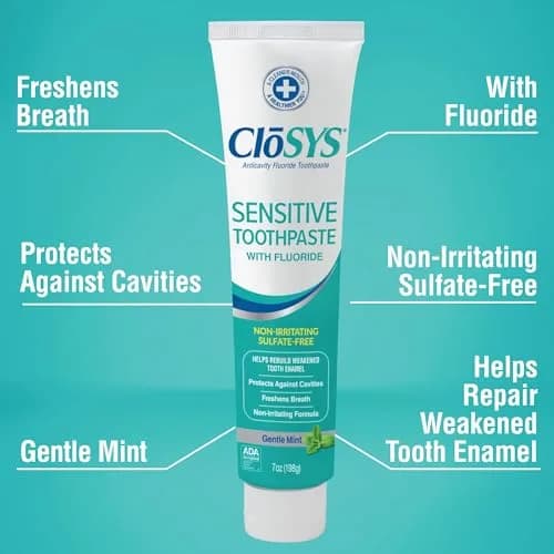 CloSYS SLS Free Toothpaste with Fluoride, 7 Ounce (198 g) Gentle Mint | Cavity Protection & Fresh Breath thumbnail 4