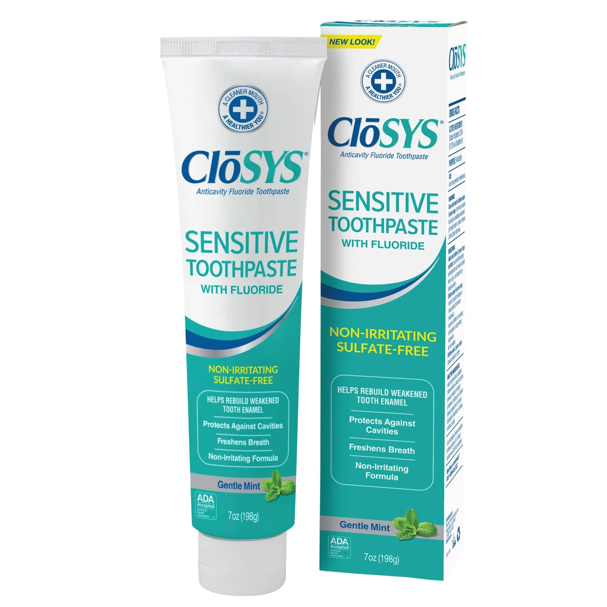 CloSYS SLS Free Toothpaste with Fluoride, 7 Ounce (198 g) Gentle Mint | Cavity Protection & Fresh Breath - main product image