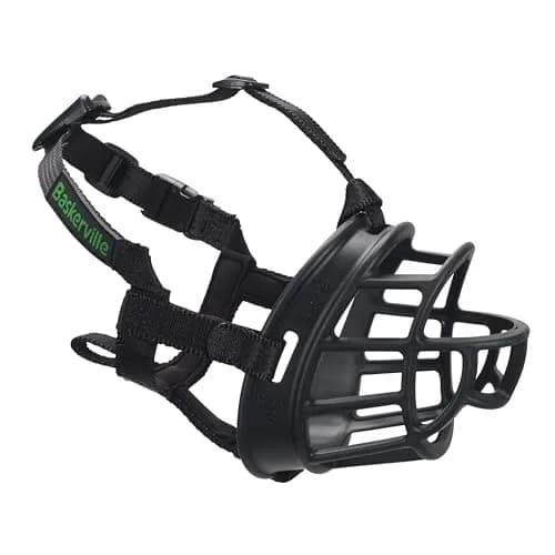 Baskerville ULTRA Dog Muzzle Size 5 (Black) | Patented Humane Design for Panting & Drinking thumbnail 1