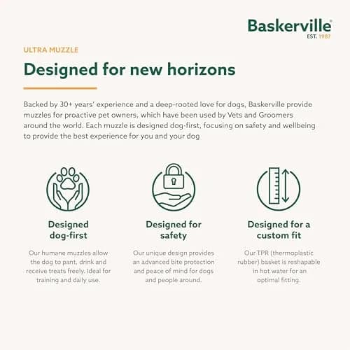 Baskerville ULTRA Dog Muzzle Size 5 (Black) | Patented Humane Design for Panting & Drinking thumbnail 8