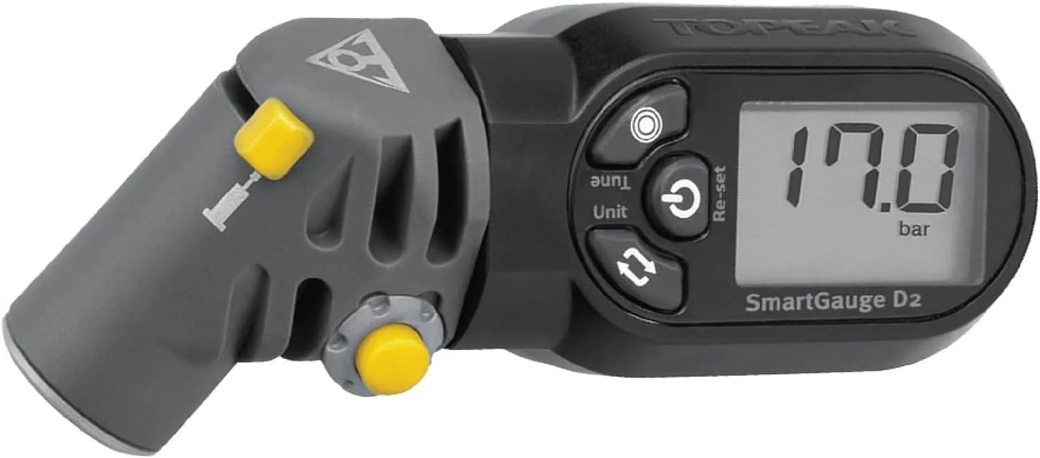 Topeak SmartGauge D2 Digital Bike Tire Pressure Gauge | Precise, Dual-Valve Compatibility, 250 psi