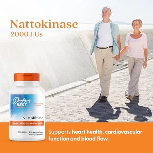 Doctor's BEST Nattokinase 2000 FU Veggie Capsules 270 Count | Supports Blood Flow & Heart Health thumbnail 3