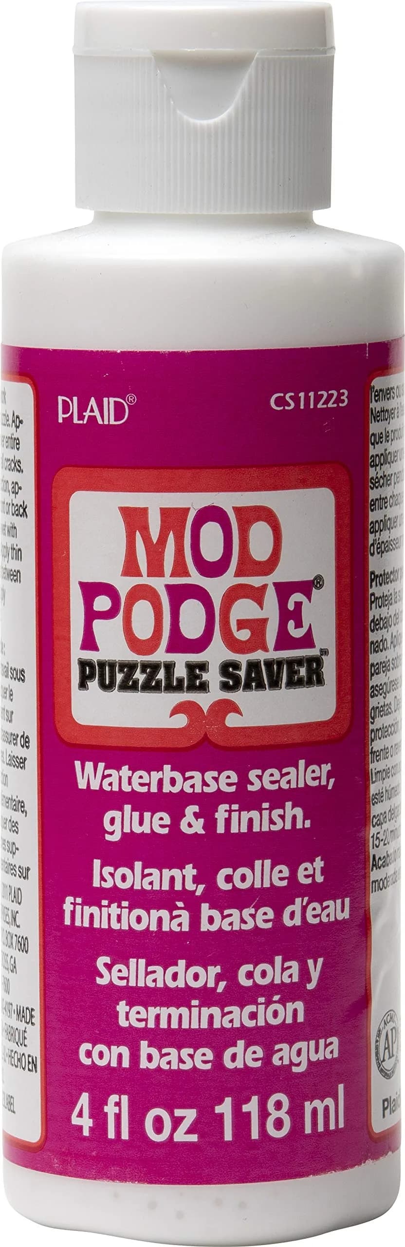 Mod Podge Puzzle Saver Glue 236ml (8 Fl Oz) | Dries Clear, Non-Toxic, Water-Based — White