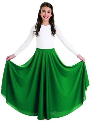 Body Wrappers 501 / 501XX Womens Praise Dance Circle Skirt (Small, Bright Royal) | Flowing Polyester Dance Skirt for Praise & Modern Dance thumbnail 1