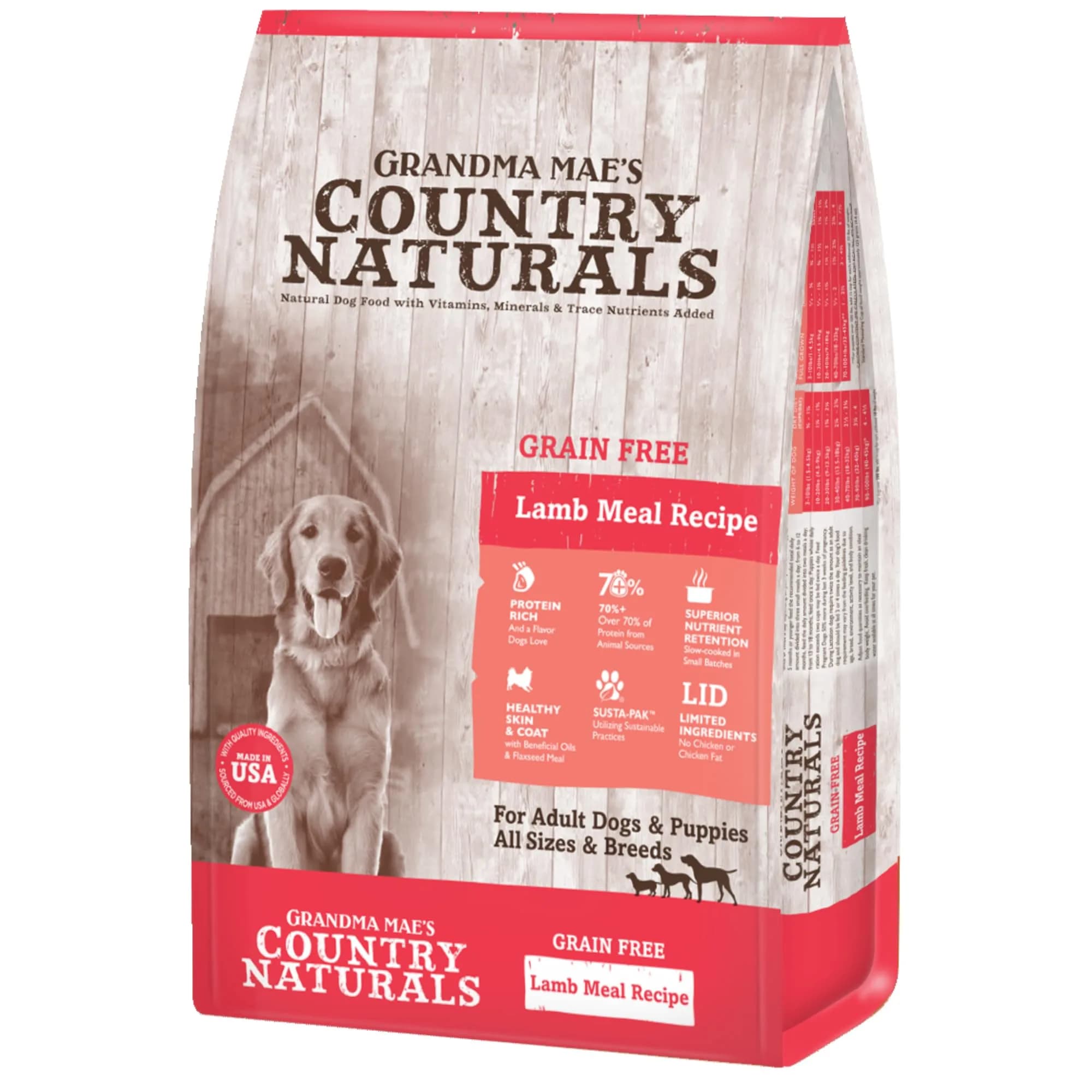 Grandma Mae's Country Naturals Grain Free Lamb Dog Food 4 lb | Slow Cooked & Nutrient Dense