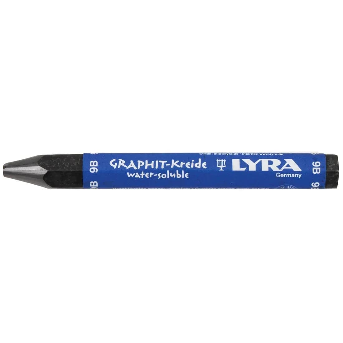 Lyra Graphite Crayon, Water-Soluble, 9B Hardness, Black, 12mm Thickness | Professional Grade Drawing & Sketching Tool - main product image