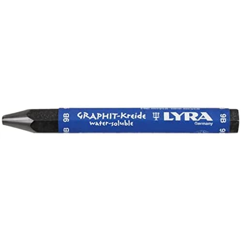 Lyra Graphite Crayon, Water-Soluble, 9B Hardness, Black, 12mm Thickness | Professional Grade Drawing & Sketching Tool thumbnail 1