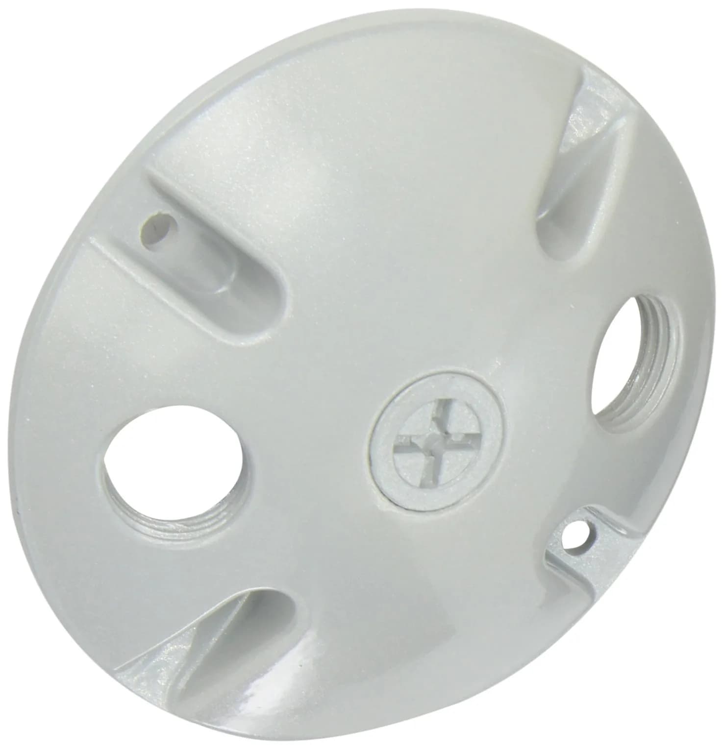 RAB Lighting C103 Die Cast Aluminum Weatherproof Round Cover with 3 Holes, 11.4 cm (4-1/2") Diameter | UL Listed for Wet Locations - main product image
