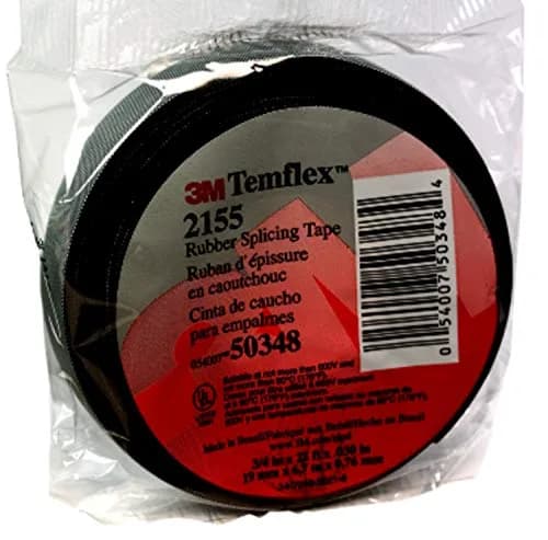 3M Temflex 2155 Rubber Splicing Tape 19mm (3/4") x 6.7m (22ft) Black | UL Listed 600V Electrical Insulation & Moisture Seal thumbnail 1