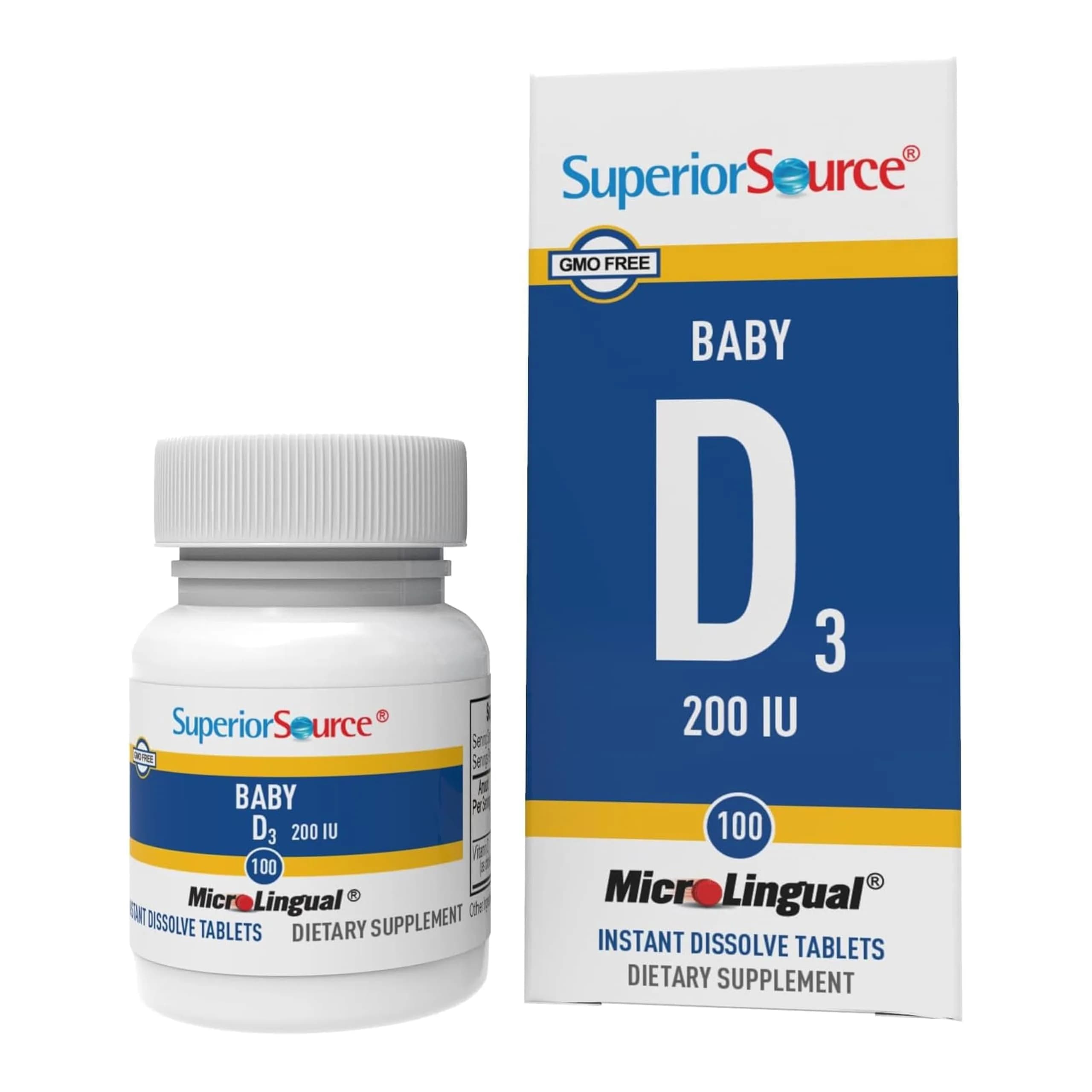 Superior Source Baby Vitamin D3 100 Ct | Supports Immune, Teeth & Bone Health