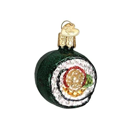 Old World Christmas Sushi Roll Glass Blown Ornament 2.25 x 2.25 | Whimsical holiday decor thumbnail 1