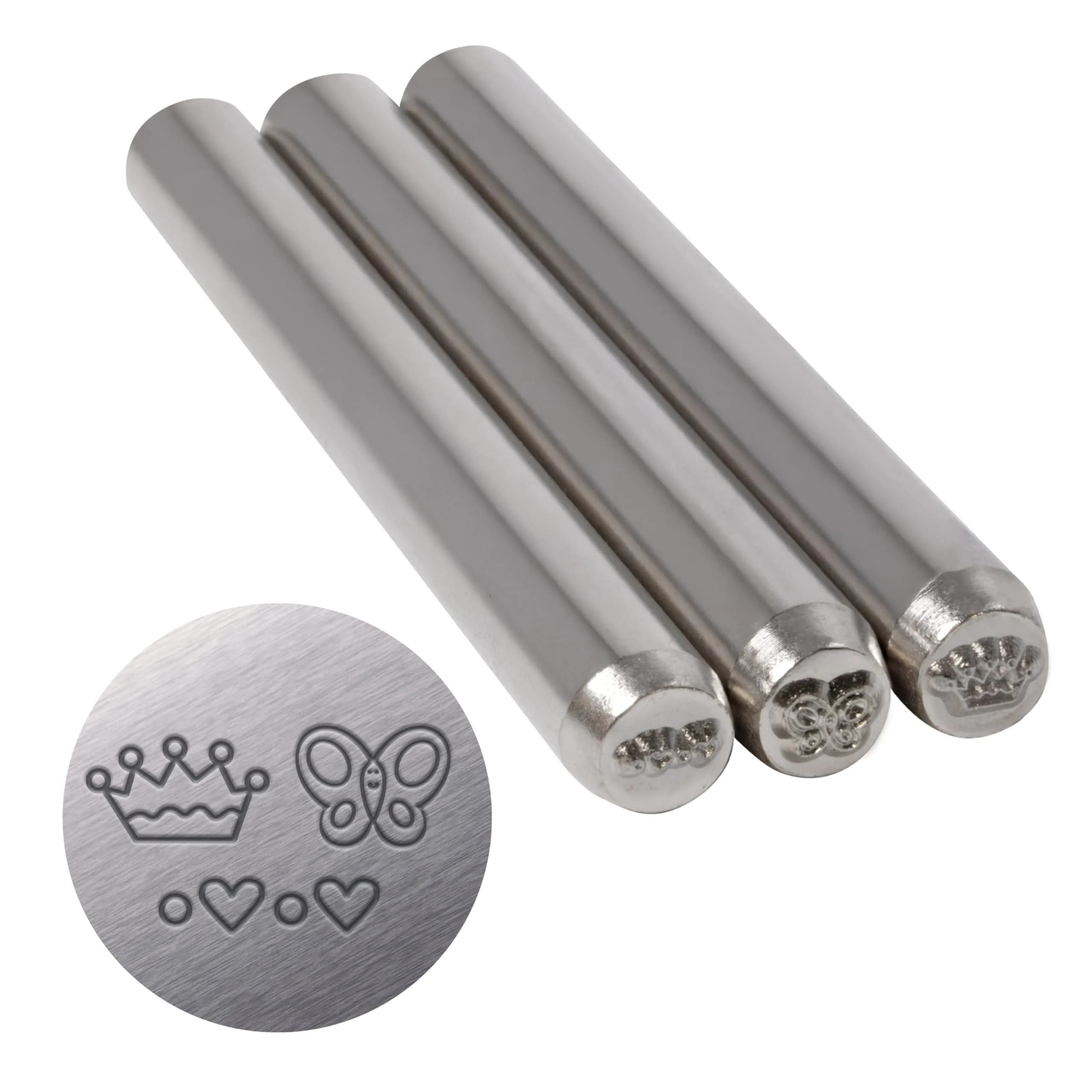 The Beadsmith Steel Design Stamps - Jewelry Stamping Tools, Whimsy Design, 3-Piece Set, 3.125 Inches w/ 5 mm Base | Personalize Soft Metals