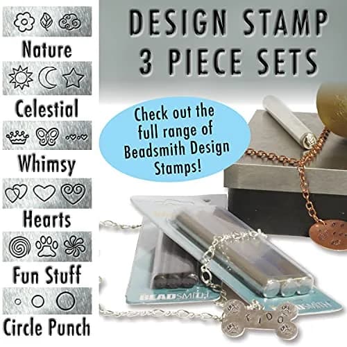 The Beadsmith Steel Design Stamps - Jewelry Stamping Tools, Whimsy Design, 3-Piece Set, 3.125 Inches w/ 5 mm Base | Personalize Soft Metals thumbnail 5
