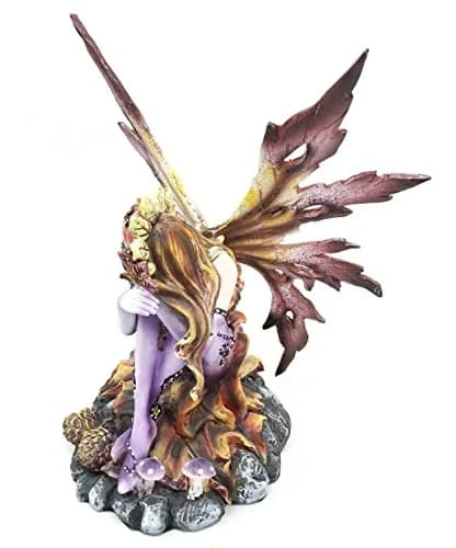 George S. Chen Imports Purple Fairy Sitting Collectible Figurine 6 x 4.5 x 5 in | Handcrafted Resin Decor thumbnail 3