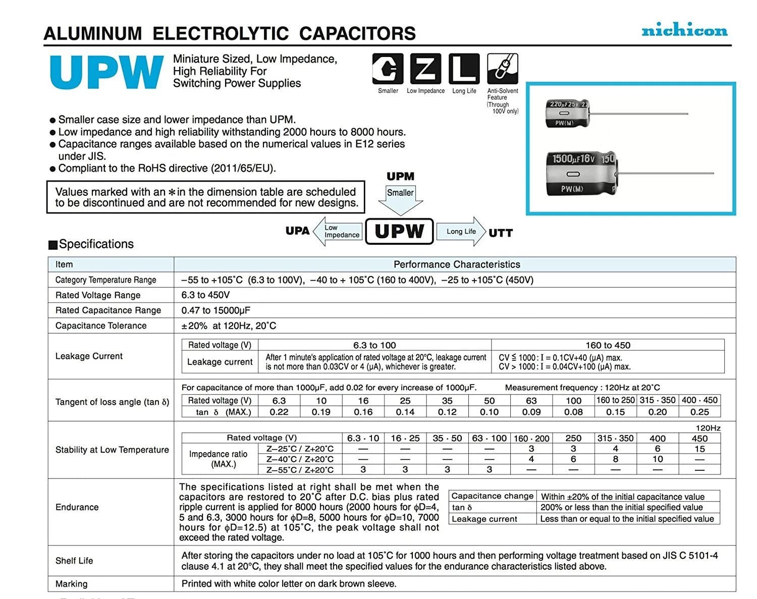 Nichicon UPW2E471MRD 470uf 250v Capacitor 105c High Temp, Radial Leads | Aluminum Round Through-Hole