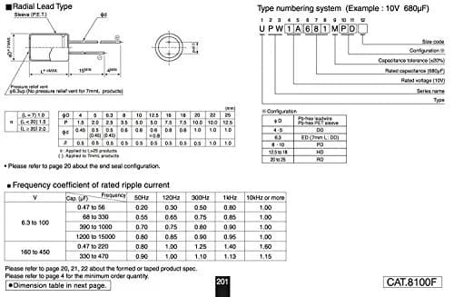 Nichicon UPW2E471MRD 470uf 250v Capacitor 105c High Temp, Radial Leads | Aluminum Round Through-Hole thumbnail 2