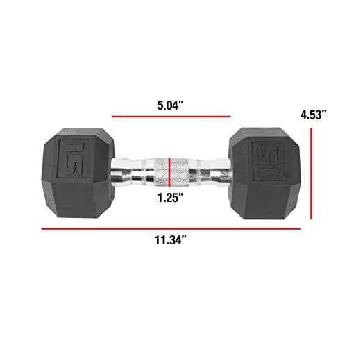 CAP 20 lb Rubber Coated Dumbbell Pair | Anti-Roll 12-Sided Design for Home & Gym thumbnail 2