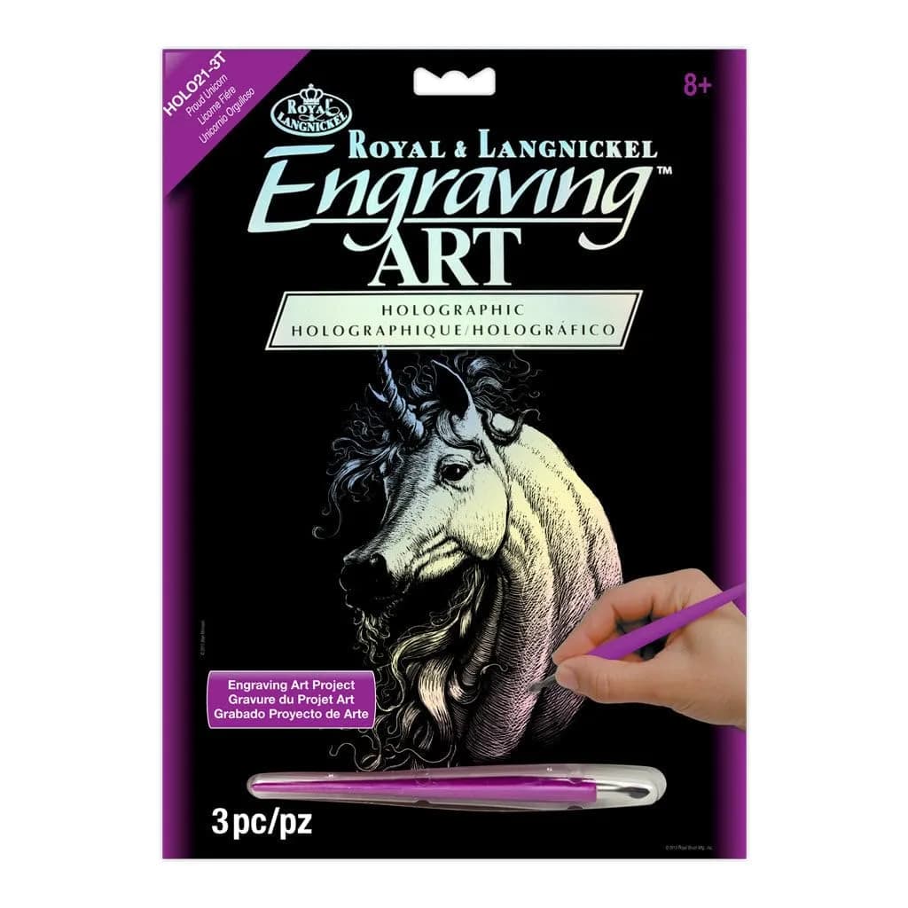 Royal Brush Holographic Foil Engraving Art Kit 8x10 Inch Proud Unicorn | Foil Art for Creative Expression - main product image