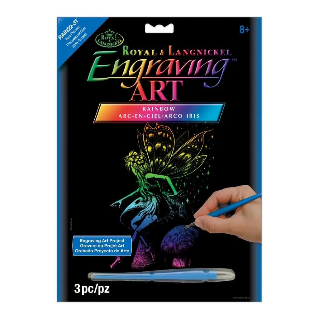 Royal Brush Rainbow Foil Engraving Art Kit 8x10 Inch Fairy Princess | Fun Art Activity for Kids - main product image