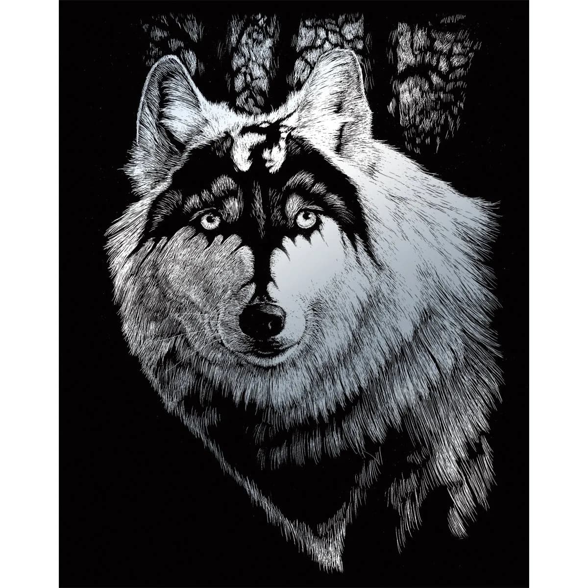 Royal & Langnickel Silver Foil Engraving Art Kit 8 x 10 Inch | Dragon Wolf Design - main product image