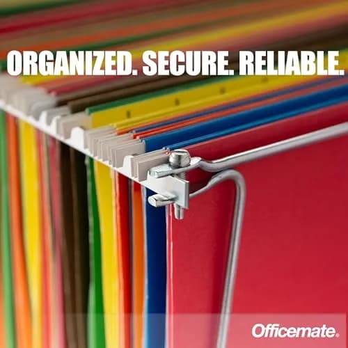Officemate Adjustable Hanging File Frame Letter Size 35-45cm (14-18 Inches) 2-Pack Silver | Converts Drawers to Filing Systems thumbnail 3
