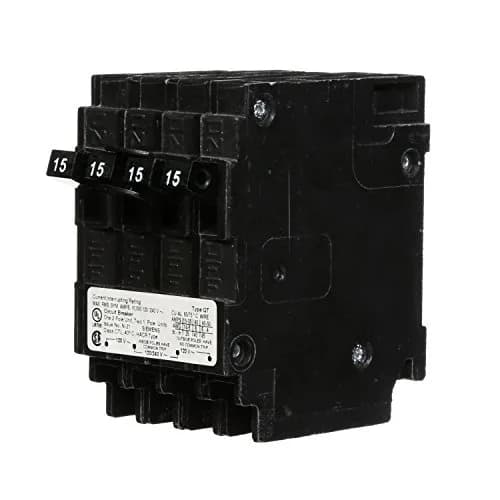 SIEMENS Q21515CT Double Two 15-Amp Single Pole Circuit Breaker | Space Saving 15A Triplex thumbnail 1