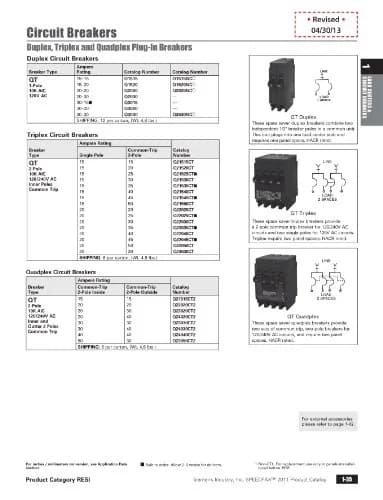 SIEMENS Q21515CT Double Two 15-Amp Single Pole Circuit Breaker | Space Saving 15A Triplex thumbnail 2