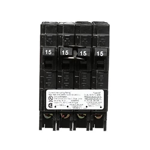 SIEMENS Q21515CT Double Two 15-Amp Single Pole Circuit Breaker | Space Saving 15A Triplex thumbnail 3