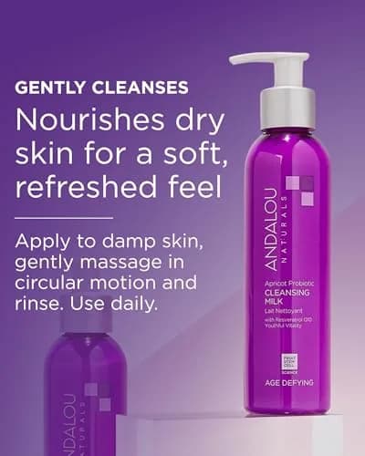 Andalou Naturals Age Defying Apricot Probiotic Cleansing Milk 178ml (6 fl oz) | Gentle Hydrating Cleanser for Dry Skin thumbnail 4