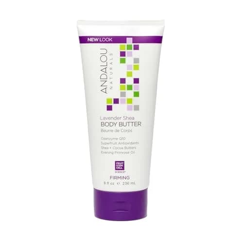 Andalou Naturals Lavender Body Butter 236ml (8 Fl Oz) | Firming Shea Butter Body Cream for Dry Skin — Lavender