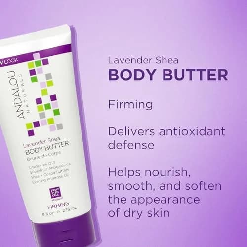 Andalou Naturals Lavender Body Butter 236ml (8 Fl Oz) | Firming Shea Butter Body Cream for Dry Skin thumbnail 2