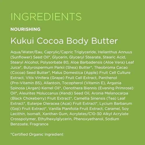 Andalou Naturals Kukui Cocoa Body Butter 236ml (8 Fl Oz) | Nourishing Cream for Dry Skin thumbnail 7