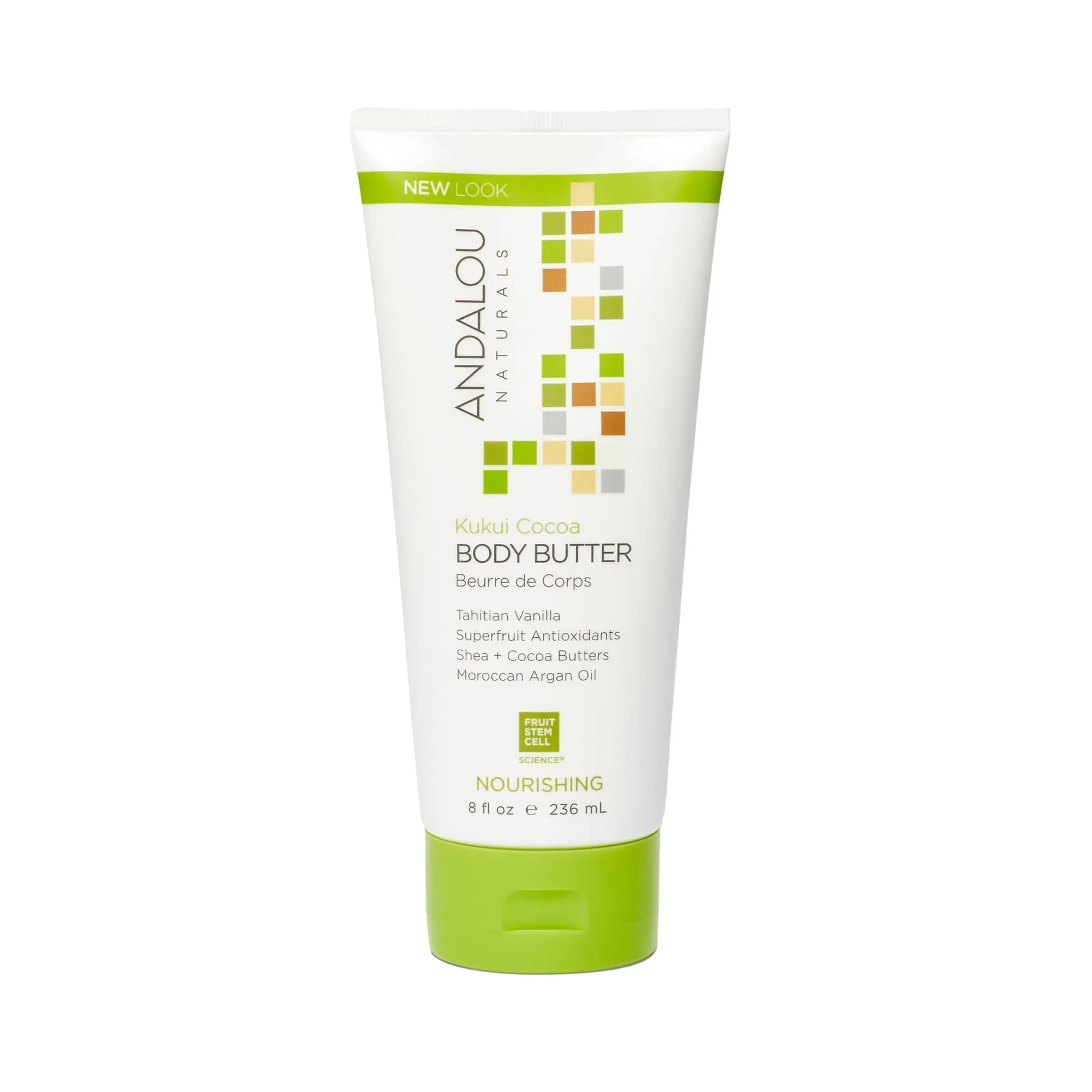 Andalou Naturals Kukui Cocoa Body Butter 236ml (8 Fl Oz) | Nourishing Cream for Dry Skin