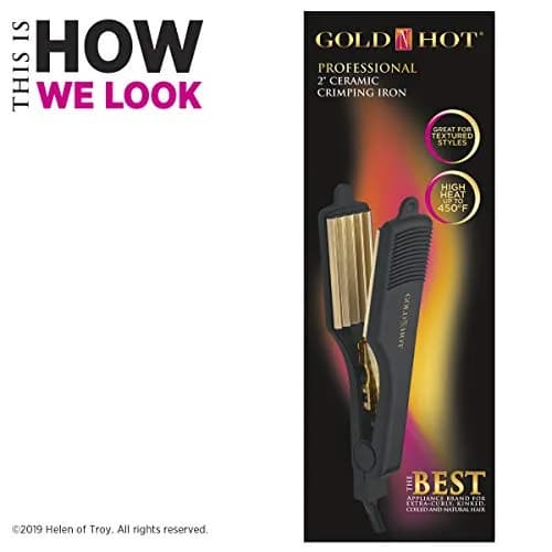 Gold N Hot Professional Ceramic 2” Hair Crimper Iron, 2 Inch | Creates textured styles with even heat distribution thumbnail 7