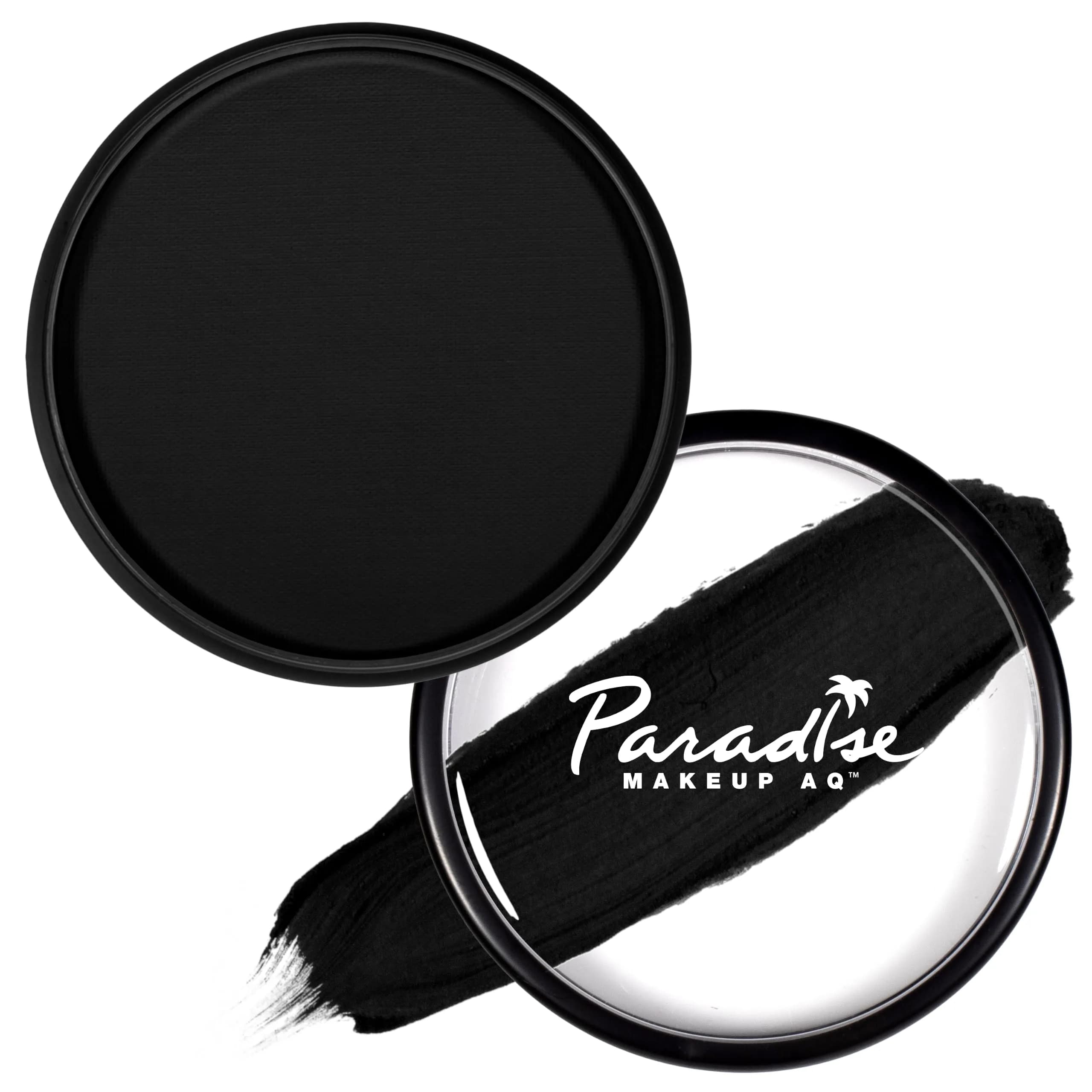 Mehron Makeup Paradise AQ - BLACK | Water-Activated Face & Body Paint, 1.16 oz, Matte Finish, Made in USA