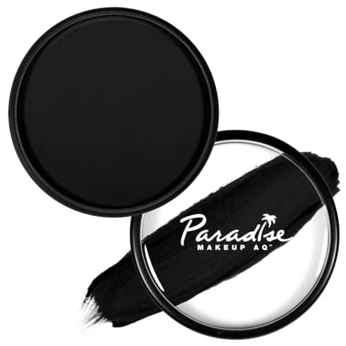 Mehron Makeup Paradise AQ - BLACK | Water-Activated Face & Body Paint, 1.16 oz, Matte Finish, Made in USA thumbnail 1