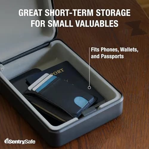 SentrySafe P005K Mini Lock Box 2.6 H x 5.9 W x 8.0 inches | Secures Money, Passports, Valuables thumbnail 4