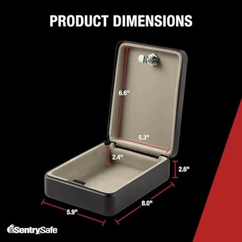 SentrySafe P005K Mini Lock Box 2.6 H x 5.9 W x 8.0 inches | Secures Money, Passports, Valuables thumbnail 2
