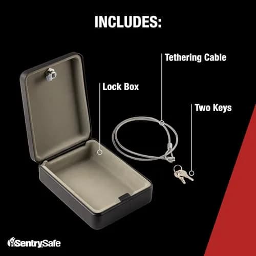 SentrySafe P005K Mini Lock Box 2.6 H x 5.9 W x 8.0 inches | Secures Money, Passports, Valuables thumbnail 3