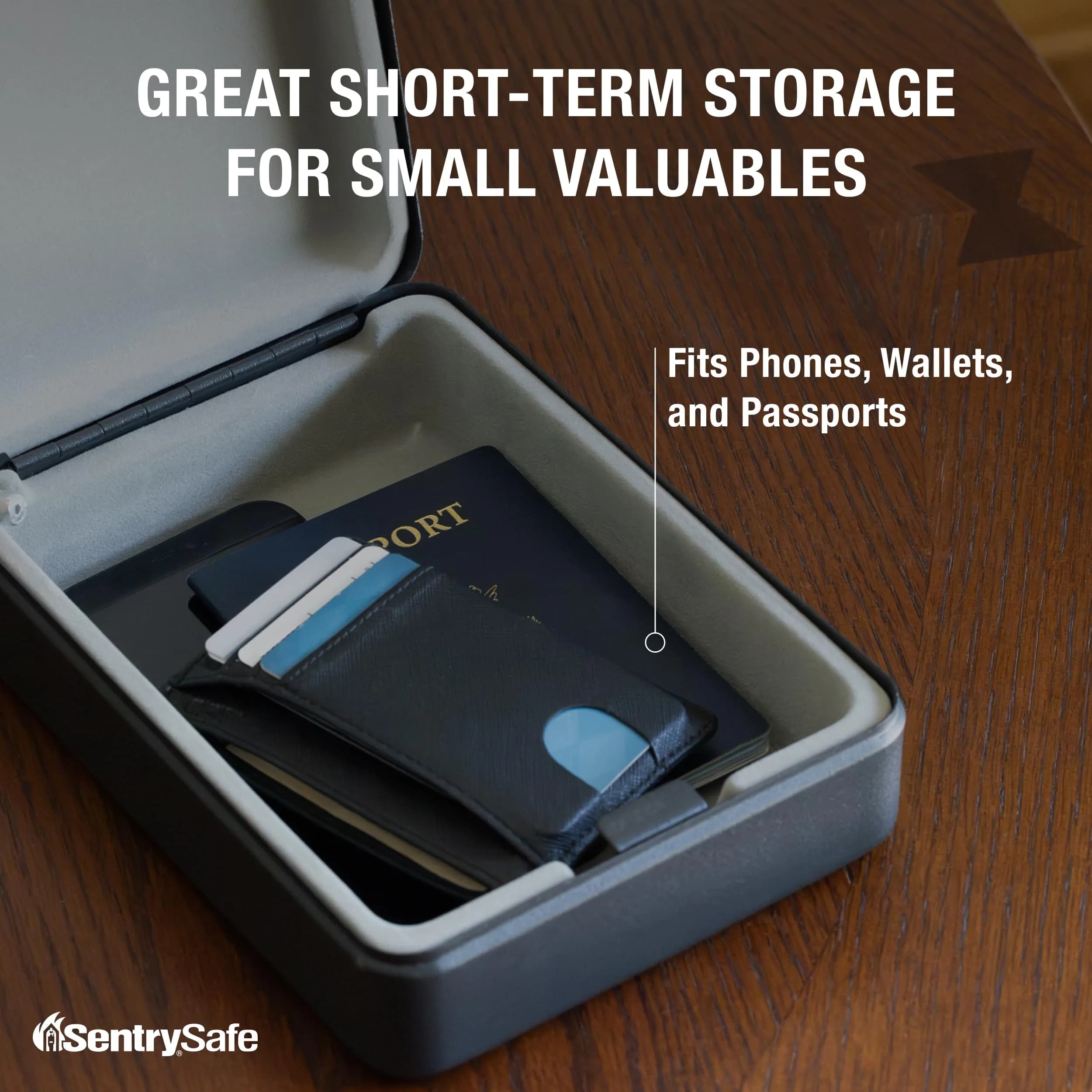 SentrySafe P005K Mini Lock Box 2.6 H x 5.9 W x 8.0 inches | Secures Money, Passports, Valuables - view 4