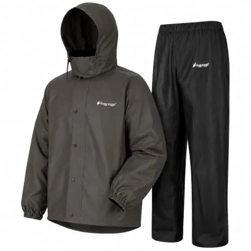 FROGG TOGGS Men's Classic All-Sport Waterproof Rain Suit, Stone/Black, Medium | Breathable 3-Layer Waterproof Suit for Outdoor Use thumbnail 1