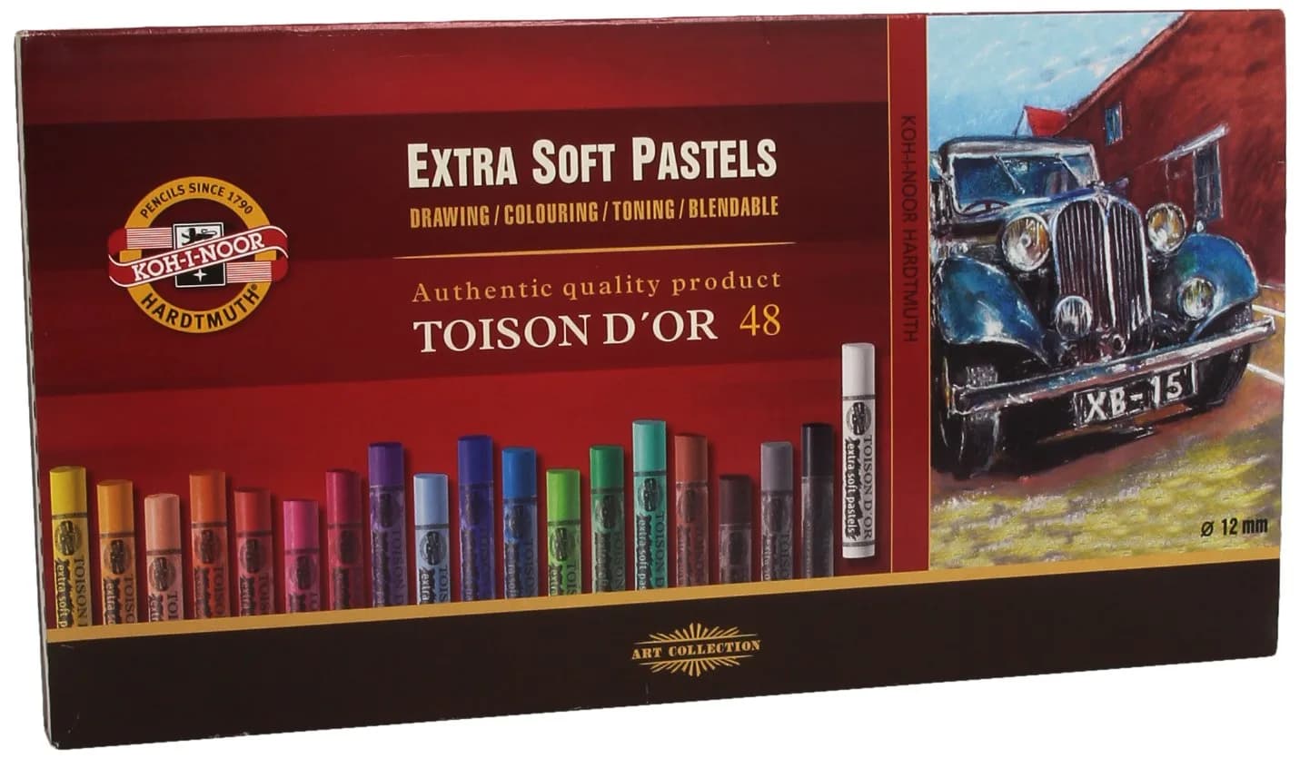 Koh-I-Noor Extra Soft Pastels Set of 48 | Professional Grade Assorted Colors - main product image